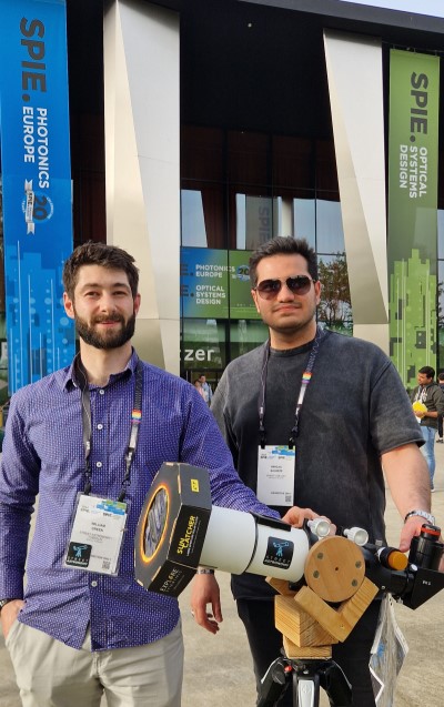 Street Astronomers: W. Green and B. Bagheri enabled attendees to see sunspots.