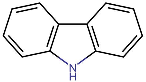 Structure of a molecule of Carbazole.