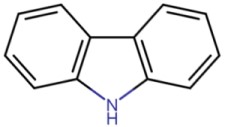 Structure of a molecule of Carbazole.