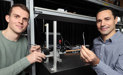 Fiber technique: Andreas Leber, left, and Fabien Sorin.