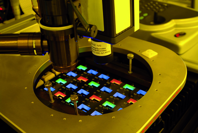 Probe station with patterned OLEDs.