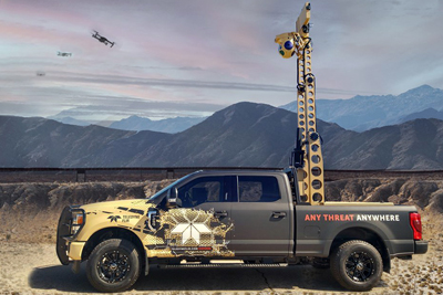 Flir’s new Lightweight Vehicle Surveillance System truck.