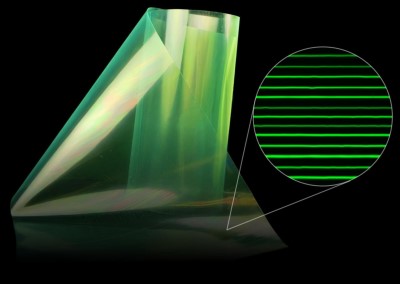 Nanophotonic materials are embedded into multi-layer films.