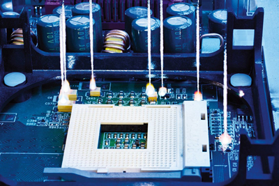 The “atomic fingerprint” of material is read using spectroscopy.