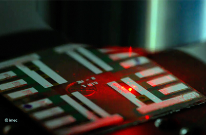 Power up: Imec’s transparent perovskite light emitting diode.