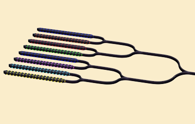 An eight-channel hybrid III-V/silicon distributed feedback laser array.