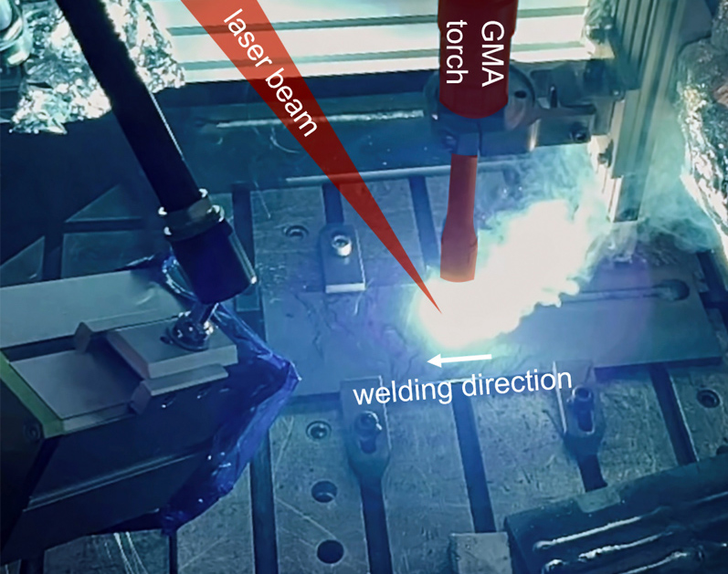 Hybrid laser arc welding process (click for info).