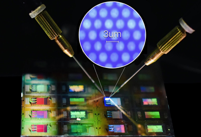 MicroLED arrays for AR built on a 300mm CMOS manufacturing platform.