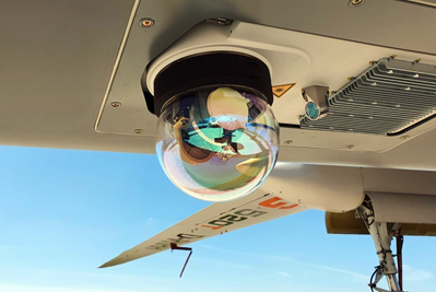 Mynaric's Hawk optical communications terminal is integrated in the fuselage.