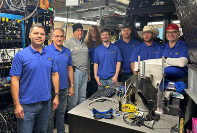 Thinking hats: Laser operators at the Optical Communications Telescope Lab.