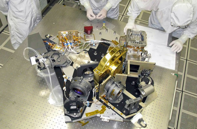 NIRCam engineering test unit bench at Lockheed Martin.