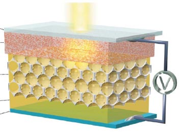 Photo of the solar cell electrode