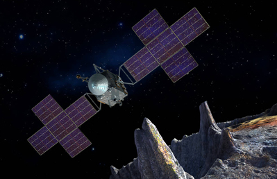 Not yet: illustration of Psyche spacecraft with five-Panel array. 