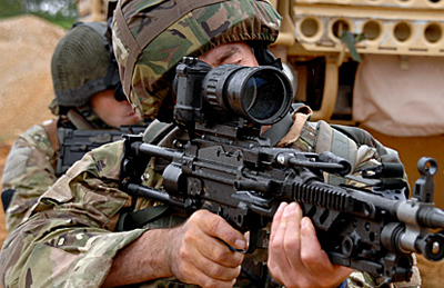 Sure shot: Qioptiq's Kite weapon-mounted night sight.