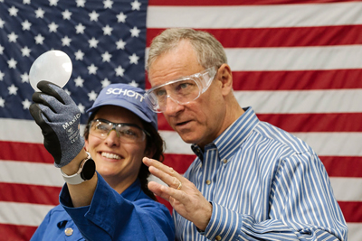 Crack Schott:  Rep. Matt Cartwright (D-PA) on a tour at the firm’s Duryea facility.