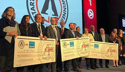 Startup Challenge 2018 judges and winners all together.