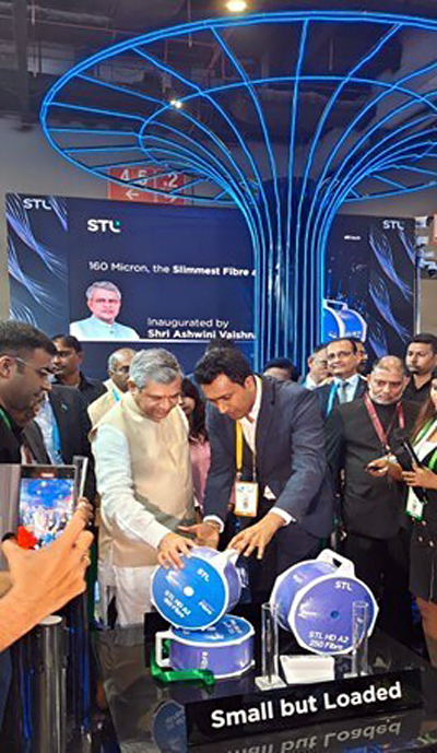 Slimline: Shri Ashwini Vaishnav unveils the new fiber at IMC 2023.