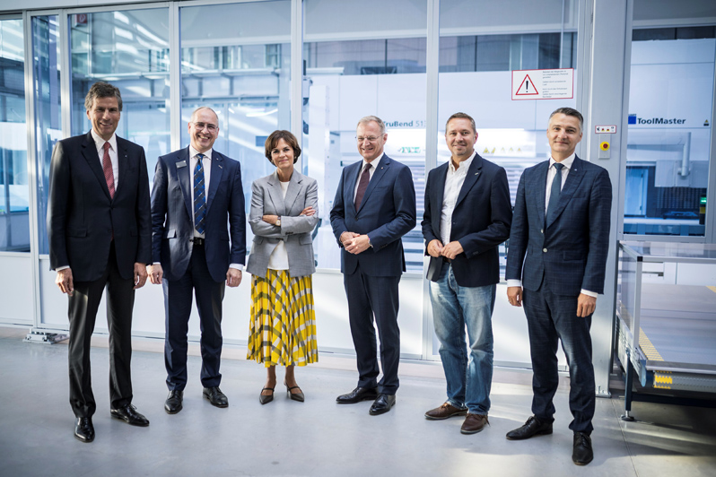 Attendees at the opening of the factory expansion.