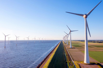 Monitoring the condition of wind turbine blades.